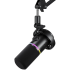 BOYA CastMic S60 USB & XLR RGB Dynamic Microphone, RGB & sound-reactive lighting for an immersive vibe, One-knob control for gain, volume, mix, and noise cancel - Black